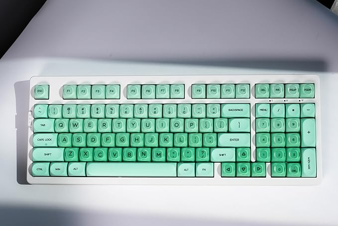 ZORNHER ZH980 Foundation Mechanical Keyboard,95% Green Creamy Keyboard with Number Pad,Girly Gaming Keyboard Full Size,Cute Jelly MOA Round Translucent Clear Keycaps,Creamy Sounding Linear Switches