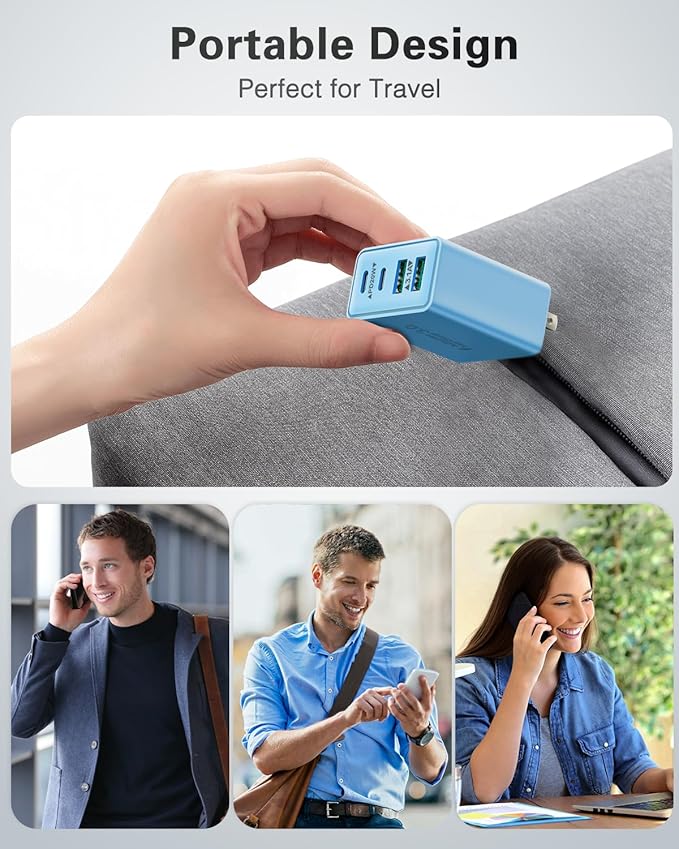 USB C Charger Block, 2-Pack 40W USB C Fast Charging Block 4-Port Dual PD+QC Power Adapter Double USBC Charger Block Multiport Type C Cube Wall Plug for iPhone 16 15 14 13 12 11 Pro Max, Samsung