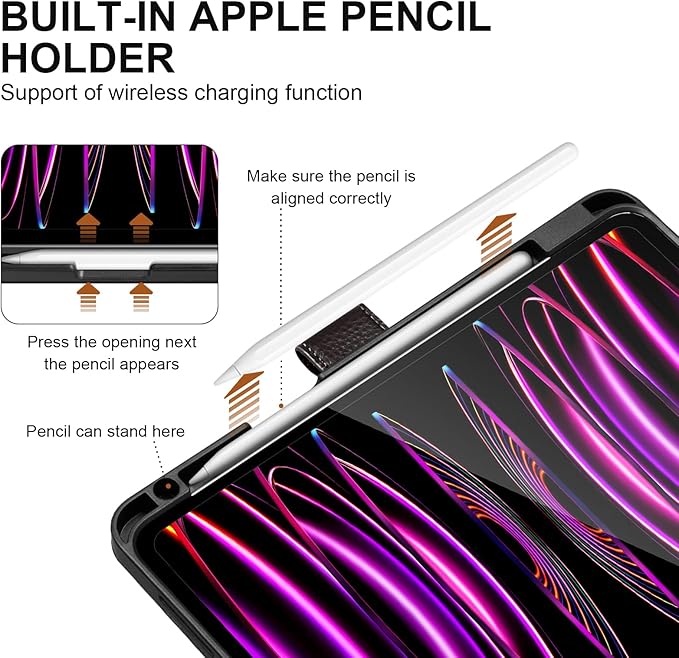 Genuine Leather Case for iPad Pro 11 Inch 4th/3rd/2nd/1st Generation 2022/2021/2020/2018 | with Pencil Holder and Adjustable Stand, Magnetic Closure, Auto Wake/Sleep Cover | Dark Brown
