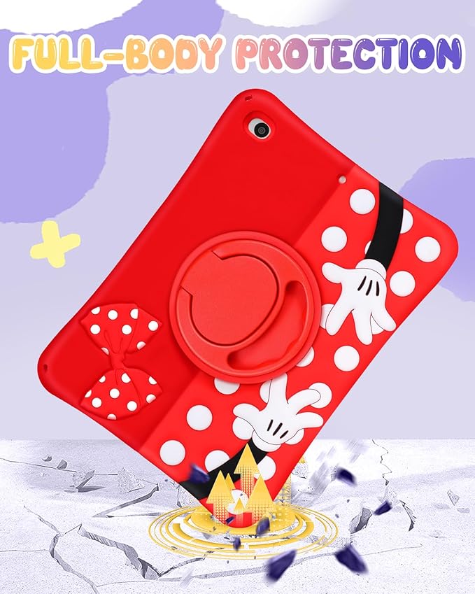 Lotadilo Cute Case for iPad mini 5 2019/Mini 4 2015 - Silicone 3D Design for Girls Women Teens Girly Kawaii Funny Cartoon Soft Stand for iPad 5th/4th Generation Case 7.9 inch with Lanyard