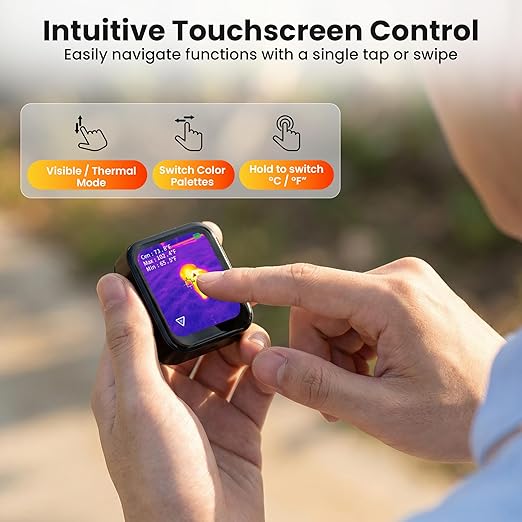 Small Thermal Imaging Camera for Home Inspection – 128×96 IR Resolution Thermal Camera for Wall Leak & Insulation Detection, Mini Thermal Imager for Beginner