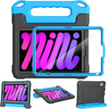 YIHE Kids Case for 8.3 inch iPad mini 7 (A17 Pro) 2024 & iPad mini 6 (A15) 2021, Shockproof Cases for iPad mini 7th/6th Generation with Built-in Screen Protector & Handle Stand, Black&Blue