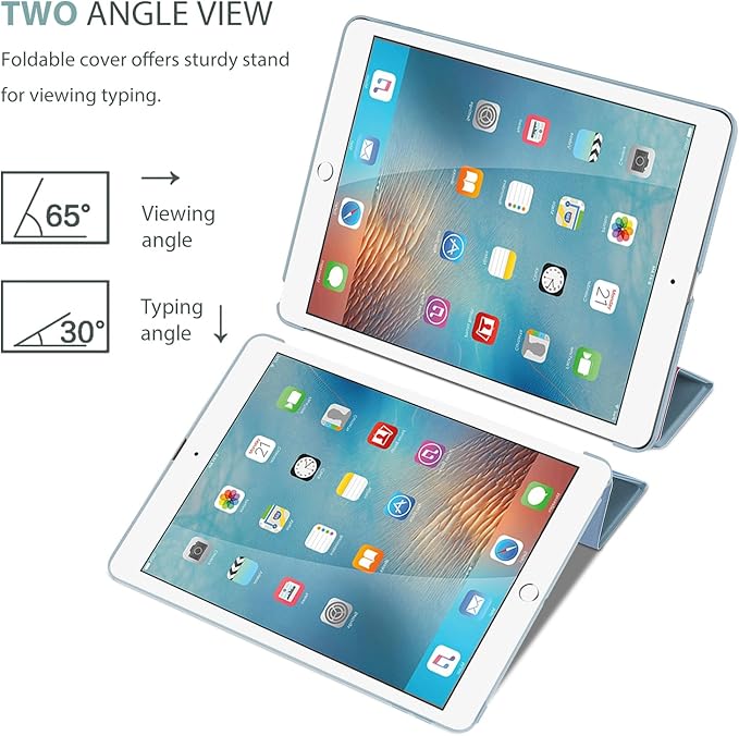 ProCase Smart Case for iPad 9.7 Inch iPad 6th/5th Generation 2018 2017(Model: A1893 A1954 A1822 A1823), Ultra Slim Lightweight Stand Cover with Translucent Frosted Back -SkyBlue