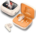 THREE PEACHES Wireless Earbuds Bluetooth 5.4 Headphones, Touch Screen, Active Noise Cancelling, USB Charging Case for iPhone/Android