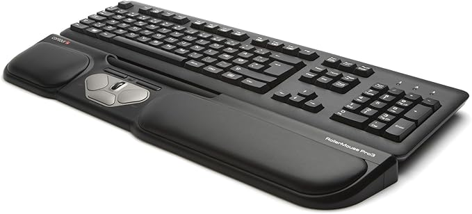 Contour RollerMouse Pro3: Ergonomic Design for RSI, Carpal Tunnel & Shoulder Pain, No Reach, No Grip, No Strain, Customizable Shortcuts, Adjustable Speed, Wired USB for Mac & PC