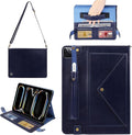 Handbag Case for iPad Pro 11-inch M5 M4 (2025/2024) - Techcircle Folio Stand iPad Crossbody Wallet Case with Pencil Holder, Hand Strap+Shoulder Strap Protective Cover, Navy