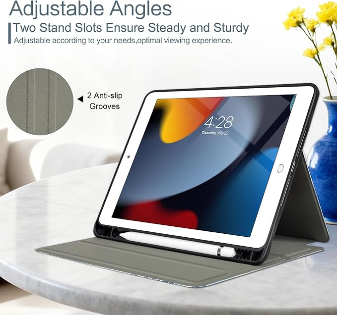 Vimorco Case for iPad 9th/8th/7th Generation 10.2 inch,for iPad Air 3rd 2019,for iPad Pro 10.5 inch 2017/2019,Protective Leather,Pencil Holder,Adjustable Stand Auto Wake/Sleep Smart Cover,Sea Animals