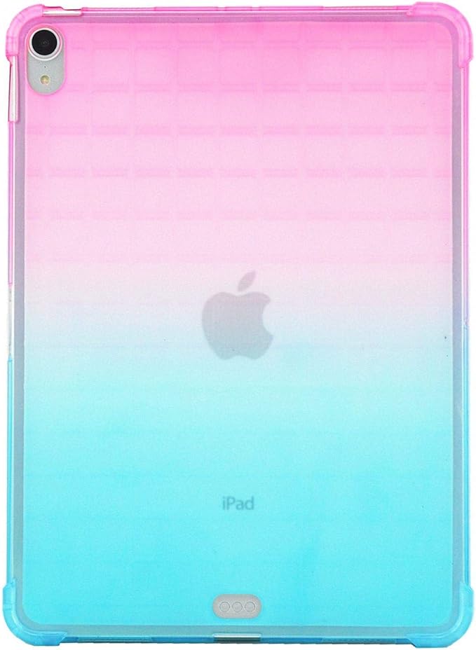 Case for iPad Air 11" M2 (2024) & iPad Pro 11 inch 4th/3rd/2nd/1st Gen (2022/2021/2020/2018) & iPad Air 5th/4th Gen 10.9" (2022/2020) Translucent Frosted Clear TPU Back Cover, Pink & Green