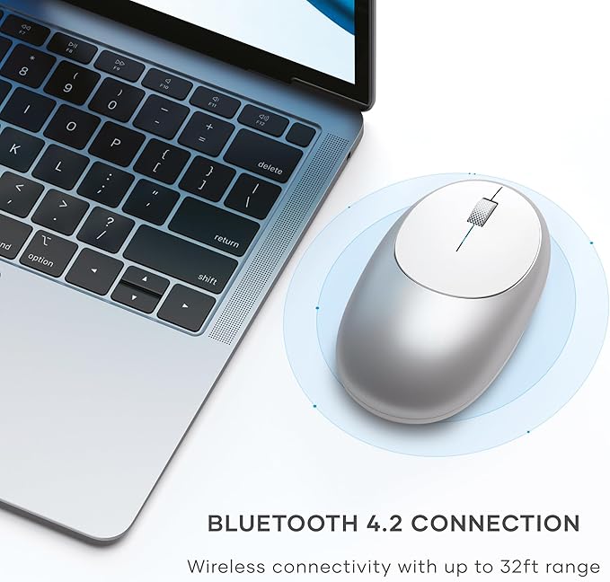 Satechi M1 Wireless Bluetooth Mouse, USB-C Rechargeable, Compact & Portable, for MacBook Air/Pro/Nro, iPad Air/Pro, iPad mini, Mac mini, iMac & Windows - Silver