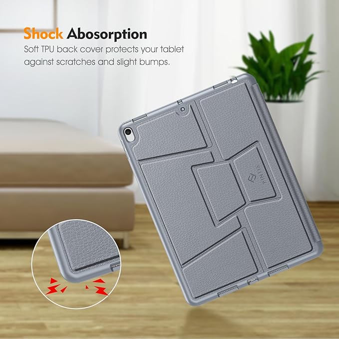 Fintie Magnetic Stand Case for iPad Air 10.5" (3rd Generation) 2019 / iPad Pro 10.5" 2017, Multi-Angle Viewing Rugged Soft TPU Back Cover with Pencil Holder, Auto Wake/Sleep, Cloudy Blue