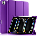 Akkerds Compatible with iPad Pro 13 Inch Case (M5/M4) 2025/2024, for iPad 13 Pro Case with Pencil Holder, Slim Trifold Stand Protective Cover with Soft TPU Back, Auto Wake/Sleep (Darkpurple)
