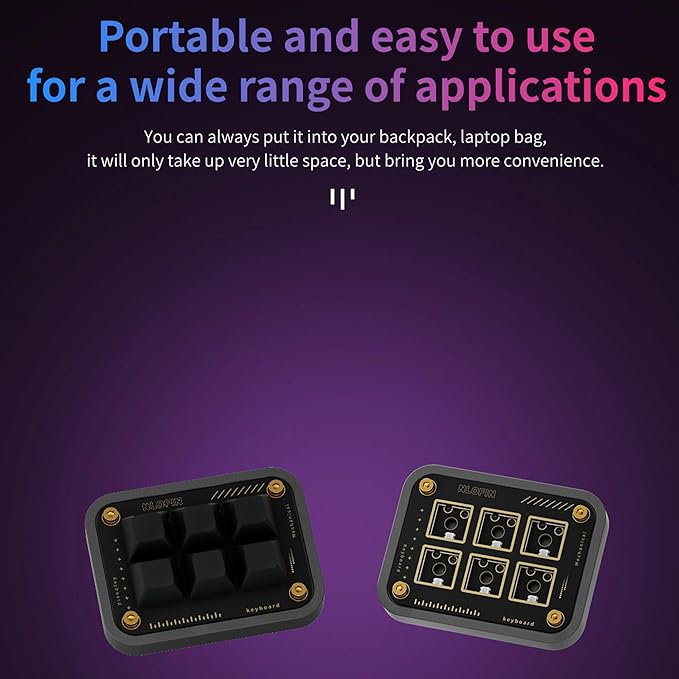 Custom Macro Pad Programmable Designer Mini Keyboard 6 Keys (Bronze,KB06)