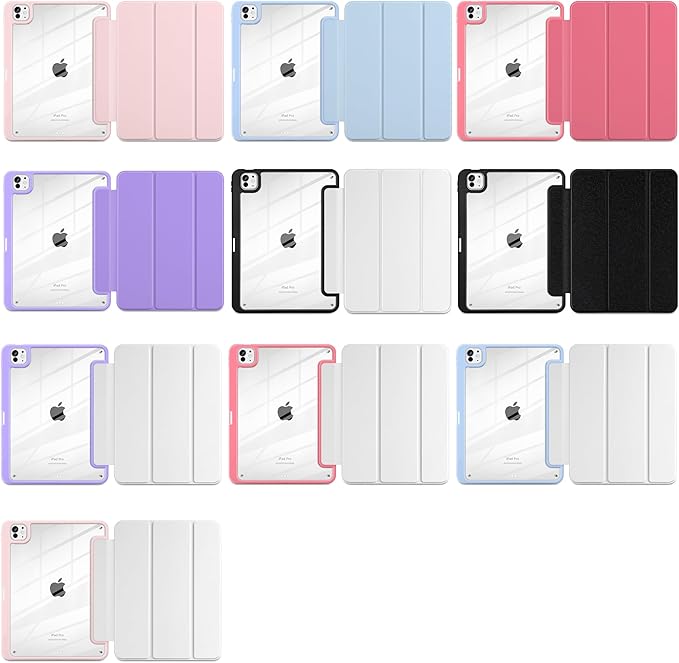 Personalized Photo Case for iPad Pro 13 inch (M5) 2025 (M4) 2024 Release Slim Lightweight Cute Patterns Trifold Cover with Clear Back Shell Magnetic Wake Sleep Design for Girls Women