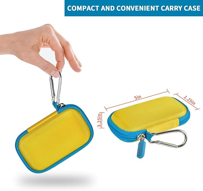 GWCASE Hard Case for SanDisk Extreme Portable SSD 1TB 2TB 4TB 8TB 500GB, External for Solid State Drive Travel Carrying Holder with Mesh Pocket for USB Cables & SD Cards (Bag Only)-Yellow