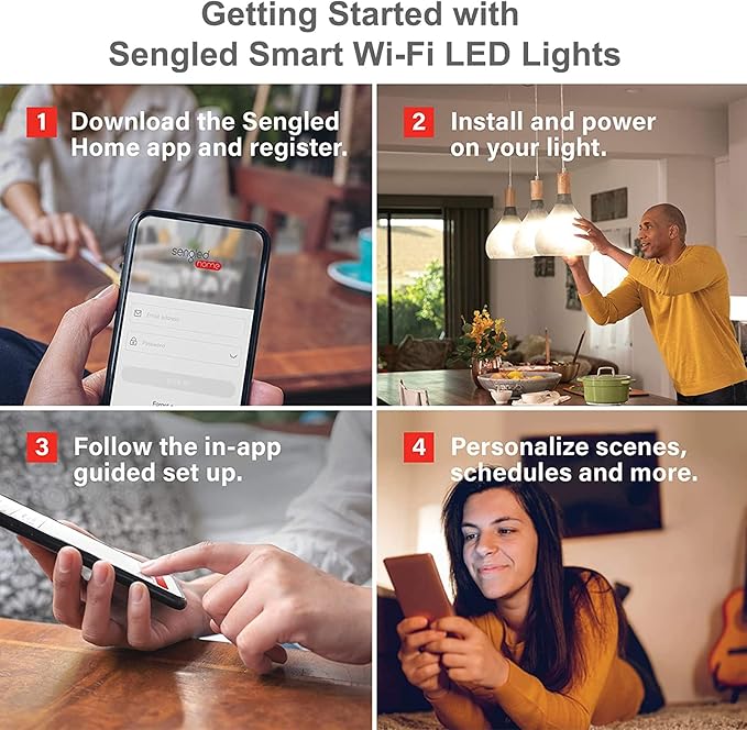 Sengled Smart Light Bulb, Color Changing Light Bulb, WiFi Light Bulbs No Hub Required, Smart Bulbs that Compatible with Alexa & Google Home, Smart LED A19 RGB Light Bulbs, 1 Pack