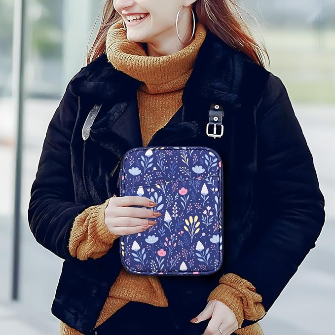 Dadanism 8-9 Inch Tablet Sleeve Bag Carrying Case for iPad mini 7th/6th 8.3", iPad mini 7.9", Galaxy Tab A7 Lite/A9 8.7", ‎Remarkable Paper Pro Move 7.3" 2025, Tab M8 8", Tab M9 9", MuZhi Blue