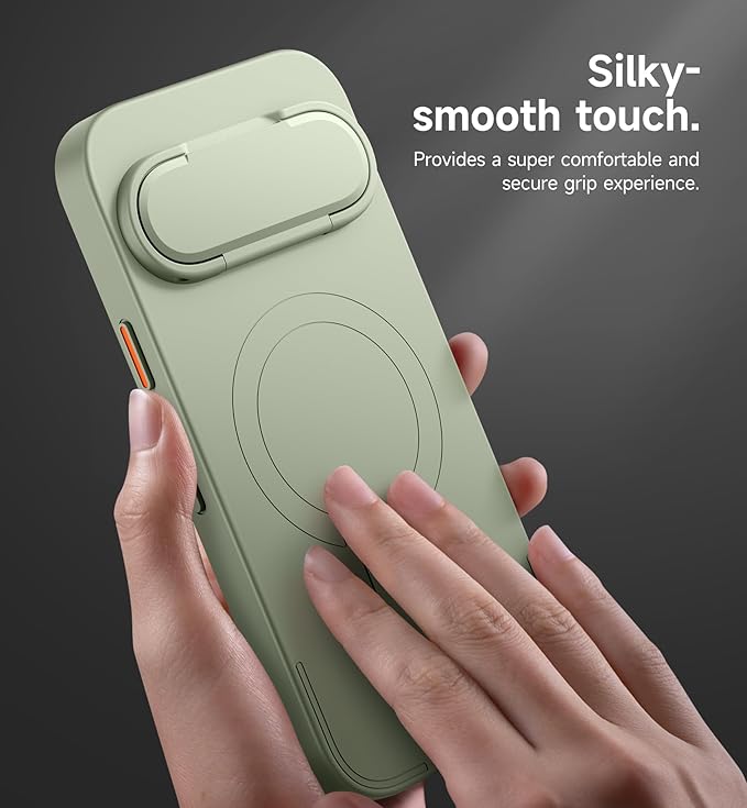 SURITCH for Google Pixel 9 Pro XL Phone Case, Compatible with MagSafe, Protective Cover with Camera Cover & Adjustable Metal Kickstand for Pixel 9 Pro XL -Sage Green