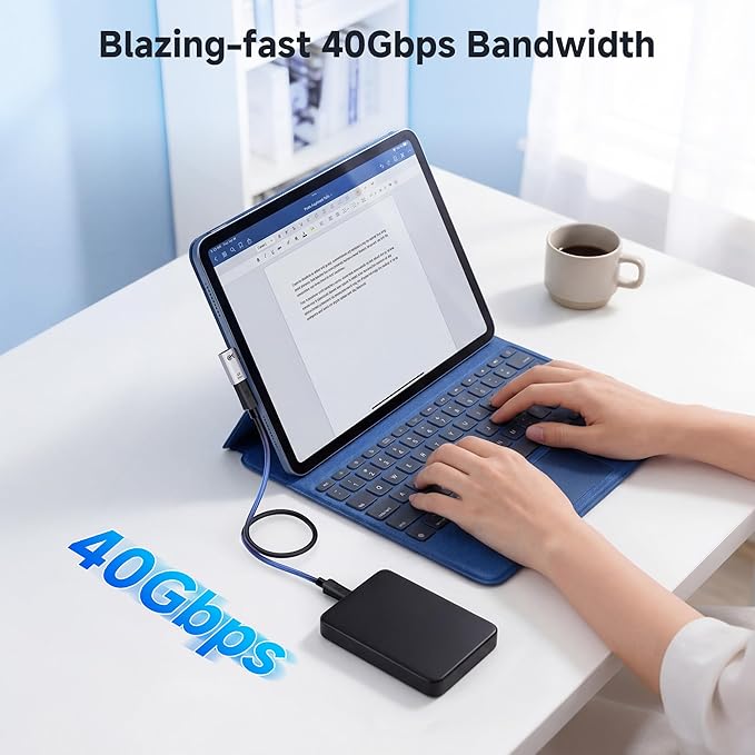 Cable Matters Combo-Pack 40Gbps Right Angle USB-C Adapter Kit, Up to [4K@240Hz Video, 240W Charging, 40Gbps Data Transfer] 90 Degree USB C Adapter, Compatible with Thunderbolt 4, iPhone 16, Steam Deck