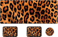 Wrist Elbow Support Arm Rest Desk Mouse Pad Set,Large Mouse Pad + 2 Elbow Rest Pad + Coaster,(31.5×11.8 in) Ergonomic Memory Foam for Office,Gaming,Computer,Laptop-Leopard Print