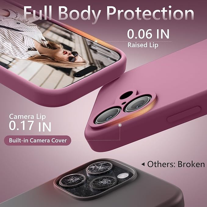 FireNova Magnetic for iPhone 17 Case, Compatible with MagSafe, [Integrated Silicone Camera Control Button] [Camera Protection] Anti-Scratch Microfiber Lining Phone Case, 6.3", Lilac Purple