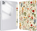 Case for iPad Pro 11 inch 4th/ 3rd/ 2nd / 1st Generation (2022/2021/2020/2018), Case with Pencil Holder, Stand Clear Back Cover Cute Cool Design for Women Girls, Auto Sleep/Wake, Wildflower B