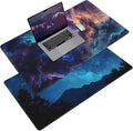 AQQA Gaming Mouse Pad, Large Dual-Sided Mousepad, Keyboard Mouse Mat, Desk Pad with Stitched Edges for Office Home and Game, 31.5x15.7inch, Dazzling Galaxy