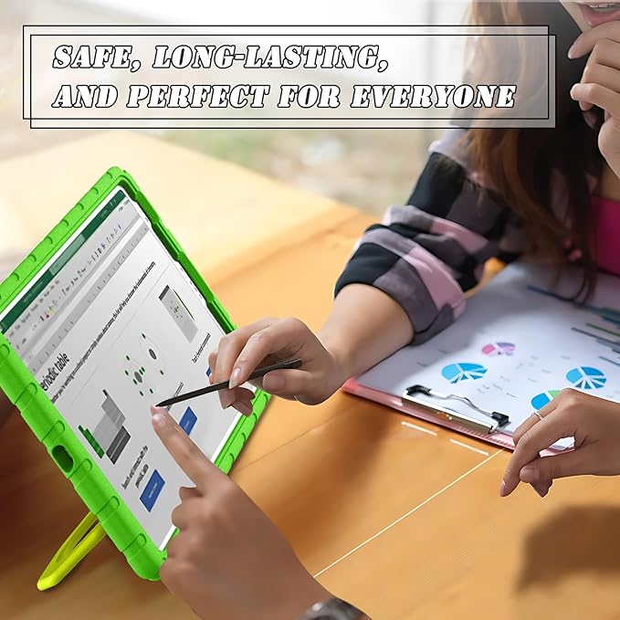 Case for iPad Pro 12.9 6th/5th/4th/3rd Gen, Heavy Duty Shockproof EVA Foam Protective Cover with 360° Rotating Stand, Stable & Lightweight, for Kids, Work, Travel & Creative Use - Green
