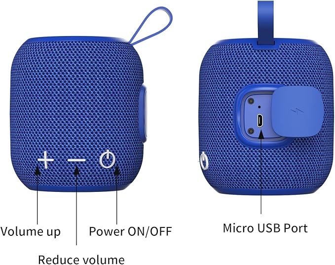 Portable Bluetooeh Speaker Wireless Mini IPX7 Waterproof Speaker 24H Playtime 360° Stereo Surround Sound Bass Small Speakers for Outdoor Travel(Blue)
