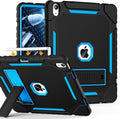 Grifobes Case for iPad Air 13-inch (M4/M3/M2) 2026/2025/2024, Heavy Duty Shockproof Rugged Protective Cover with Pencil Holder/Built-in Stand for i Pad Air 13" (Black+Blue)