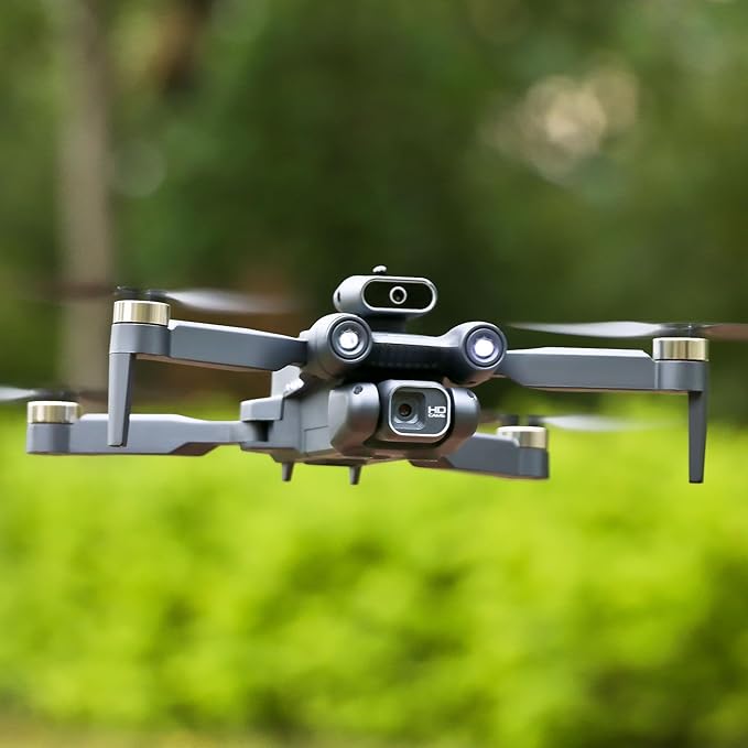 Sonilco S1S Mini Drone with Dual Lens Camera, Brushless Motor, 4-Sided Obstacle Avoidance, LED Light Bar, Altitude Hold, One-Key Return, Wi-Fi FPV, 18min Flight Time, 2 Batteries – Foldable Design (Ages 14+)