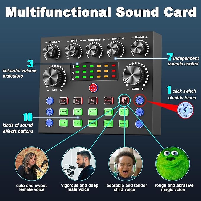CofeLife Podcast Equipment Bundle, BM800 Podcast Microphone Bundle with V8s Voice Changer, Condenser Microphone Recording Studio Package for Podcasting Live Streaming Singing PC Mobile TikTok YouTube