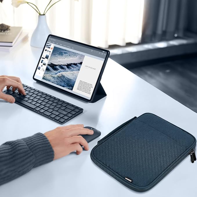 Dadanism 9-11 Inch Tablet Sleeve Padded Carrying Case with Handle, Protective Travel Bag for iPad A16 11" 2025, iPad Air M4/Pro M5 11", iPad 10th Gen 10.9", iPad 10.2", Galaxy Tab A11+ 11", Blue