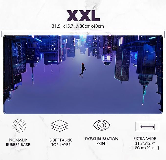 Anime Desk Mat XXL Gaming Mouse Pad, Extended Keyboard Mat, Full Desk Accessories, 31.5"x15.75"