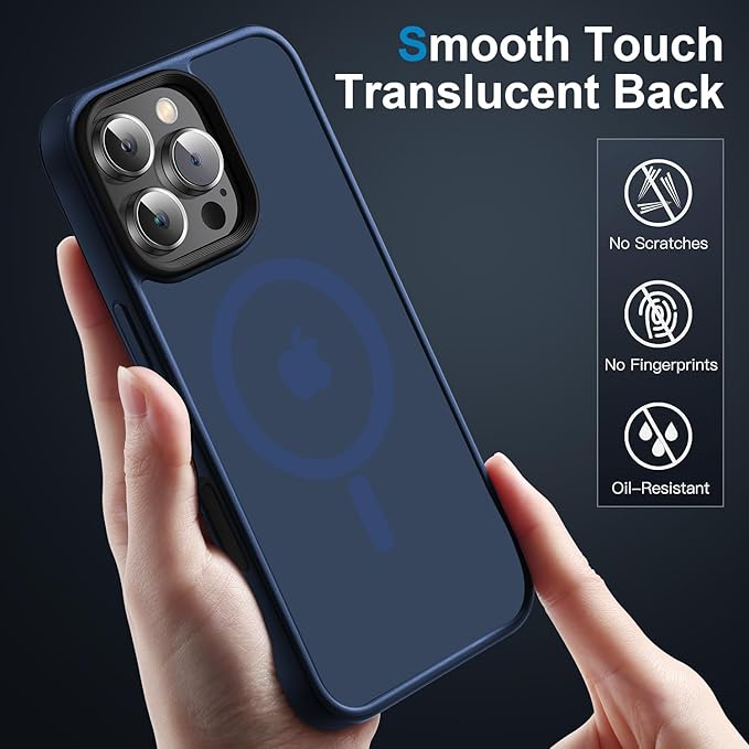 Strong Magnetic for iPhone 16 Pro Max case [10Ft Military-Grade Protection] Compatible with fit MagSafe Shockproof Slim Thin Cover case for iPhone 16 Pro Max 6.9 inch, Blue