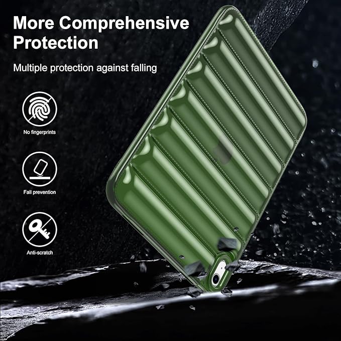 for iPad mini 7 A17 Pro 2024 & iPad mini 6 Case 2021 (8.3 inch) Shockproof Soft TPU Back Cover Silicone Bumper Anti-Yellowing Lightweight Clear Shell for iPad mini 7th/6th Generation, Green