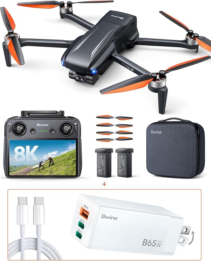 Bwine F7MINI 4K(RC3) Drones with Camera for Adults & 65W USB C Charger, 3-Port Fast Charging Block