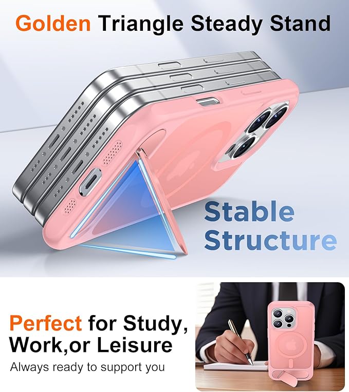 Magnetic Compatible with iPhone 16 Pro Case, [Built-in Invisible Kickstand][Compatible with MagSafe][Military Grade Shockproof] Slim Translucent Matte Phone Case for iPhone 16 Pro 6.3"