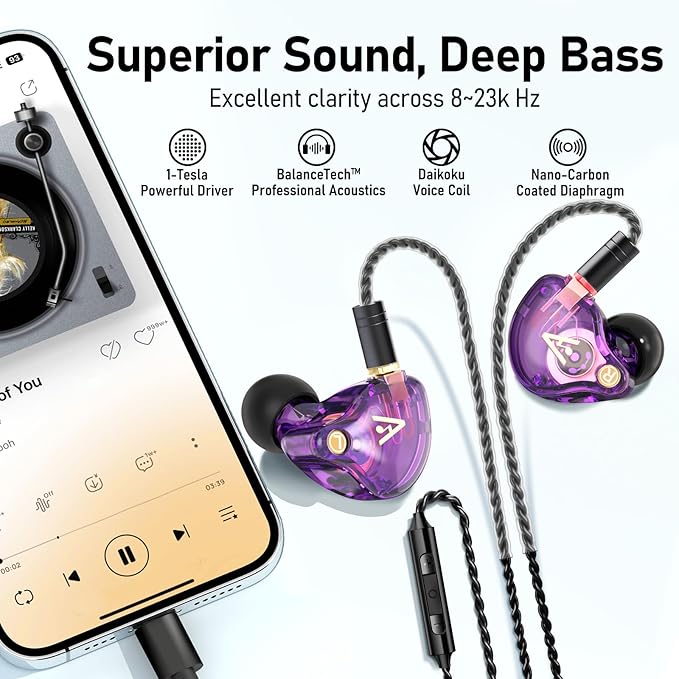 Vibes 202MC USB-C Wired Earbuds - USBC HiFi in Ear Headphones for iPhone 17/16/15 - Noise Isolating Ear Buds w/ Mic - Clear Sound, Deep Bass & Comfort-Fit Earphones - Silver Plated Cord, Carrying Case