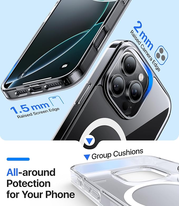 Magnetic for iPhone 14 Pro Max Case, [Compatible with MagSafe][Military-Grade Drop Protection][Anti-Yellowing] Shockproof Translucent Matte Cover for iPhone 14 Pro Max Phone Case,Clear