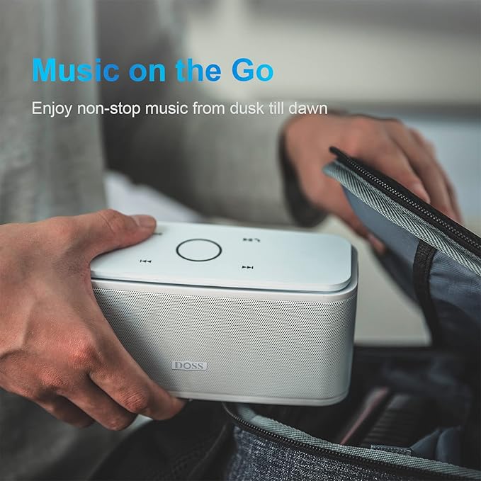 DOSS SoundBox Touch Wireless Bluetooth Speaker-12W HD Sound with Rich Bass, IPX5 Waterproof, 20H Playtime, Handsfree, for Gatherings, Home, Office, Outdoor, Travel-Upgraded