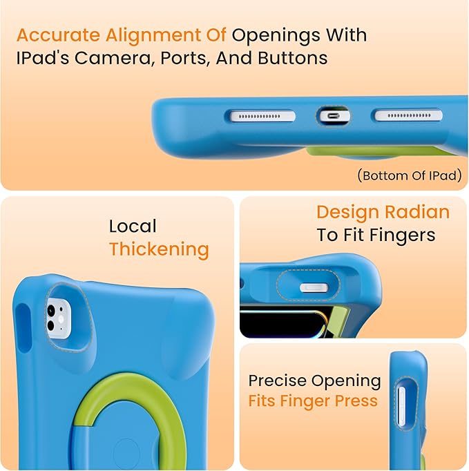 EVA Kid-Proof Case for iPad Pro 11 inch M4 2024 (A2836/A2837),Shockproof Heavy Duty Cover with Stand,Design for Kids Children