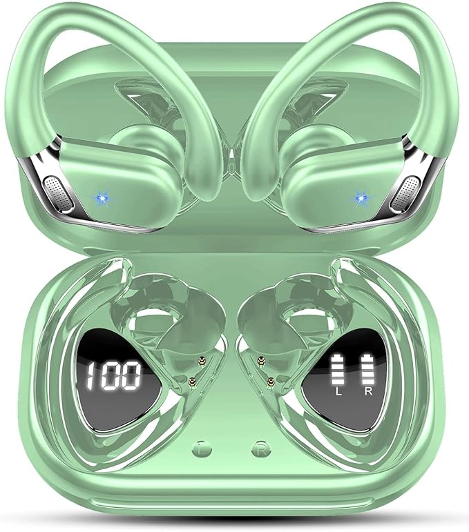 Ear buds Wireless Earbuds, 2026 Bluetooth 5.4 headphones Sport Noise Cancelling, Over Ear Earbuds with Ear Hooks, Running Headphones 50 Hrs, Bluetooth Earphones with Mic/IP7 Waterproof for Android iOS