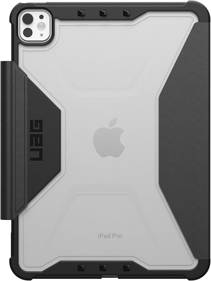 URBAN ARMOR GEAR UAG Designed for iPad Pro 11" Case M5 2025 6th Gen, M4 2024 5th Gen A3357 A3358 A3359, Rugged Transparent Clear Folio Cover w/Pencil Holder & Multiple Angle Stand, Plyo Black/Ice