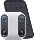 VIRTAVO Solar Security Camera Outdoor Wireless, Dual Lens Camera with Free AI Detection, Color & IR Night Vision, Optional Cloud & Local Storage, No Subscription, IP65, 2.4GHz WiFi