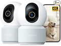 Anona 4K UHD Indoor Camera, Pet/Dog/Baby Security Camera with Phone App, 360°Pan-Tilt, 5G/2.4G Dual-Band Wi-Fi 6, Auto-Tracking, Person/Pet/Baby Crying Detection, Privacy Mode, Two-Way Audio, 2 Pack