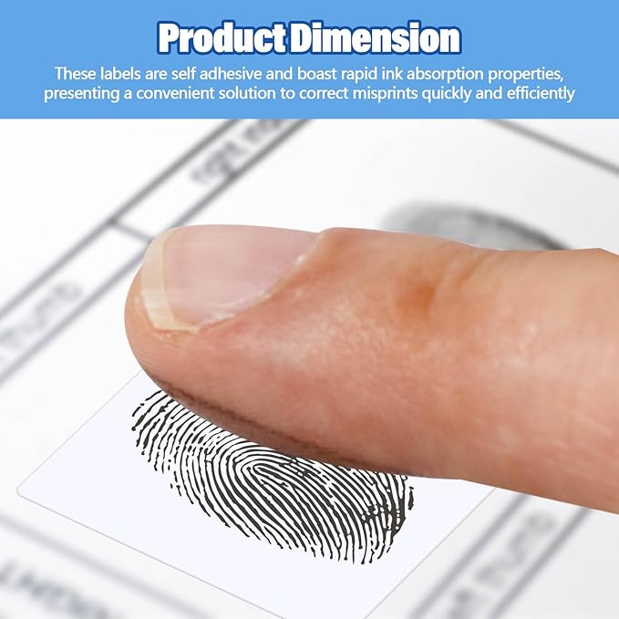 500 Pcs Fingerprint Correction Tabs for Finterprint Cards Kits Labels Supplies Reprint Correct Fingerprint Card Errors
