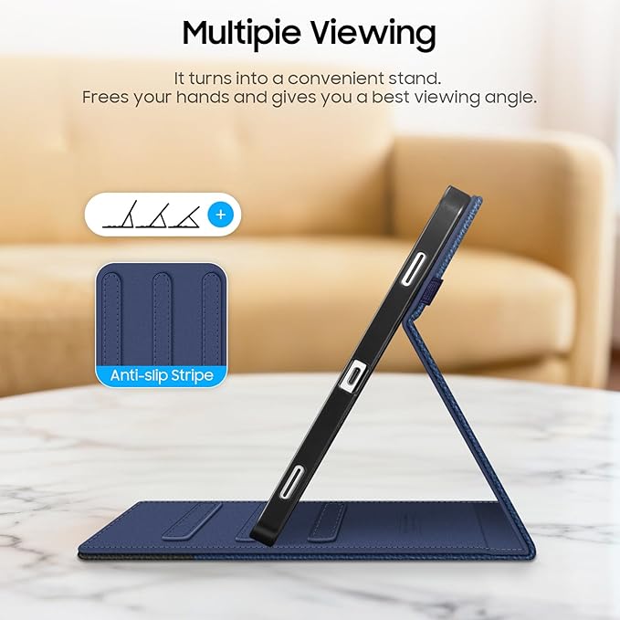 Fintie Case for Samsung Galaxy Tab S11 5G 11 Inch 2025 Model (SM-X730/X736B) with S Pen Holder, Multi-Angle Viewing Soft TPU Back Cover with Pocket, Auto Wake/Sleep, Navy