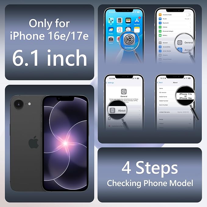FireNova Magnetic for iPhone 17e Case/iPhone 16e Case, Compatible with MagSafe, [Silicone Camera Protection] Microfiber Lining Phone Case, 6.1", Lavender Gray
