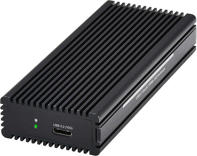 Tripp Lite External SSD Storage Enclosure with USB-C Cable for PC Gaming, M.2 NVMe & SATA SSD, 10 Gbps Data Transfer - Windows, macOS & Linux - No Software Required, 1-Year Warranty (U457-1M2-NVME-L)