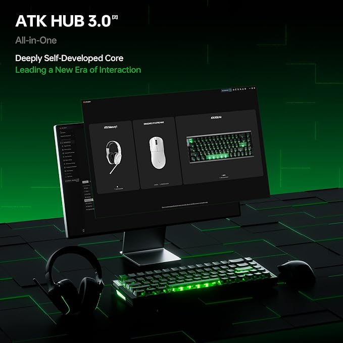 ATK RS6 Air Hall Effect Gaming Keyboard, 8K Polling, 256K Scan, 0.08 ms Latency, Adjustable 0.001–3.3 mm RT, Hard Gasket 5-Layer, Aluminum Plate, 65% 68-Key (Pink-Ice Blade)